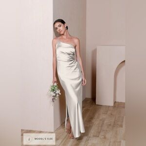 Revelry Satin Dress Jade soft champagne